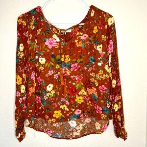Floral Women's Top - Brown